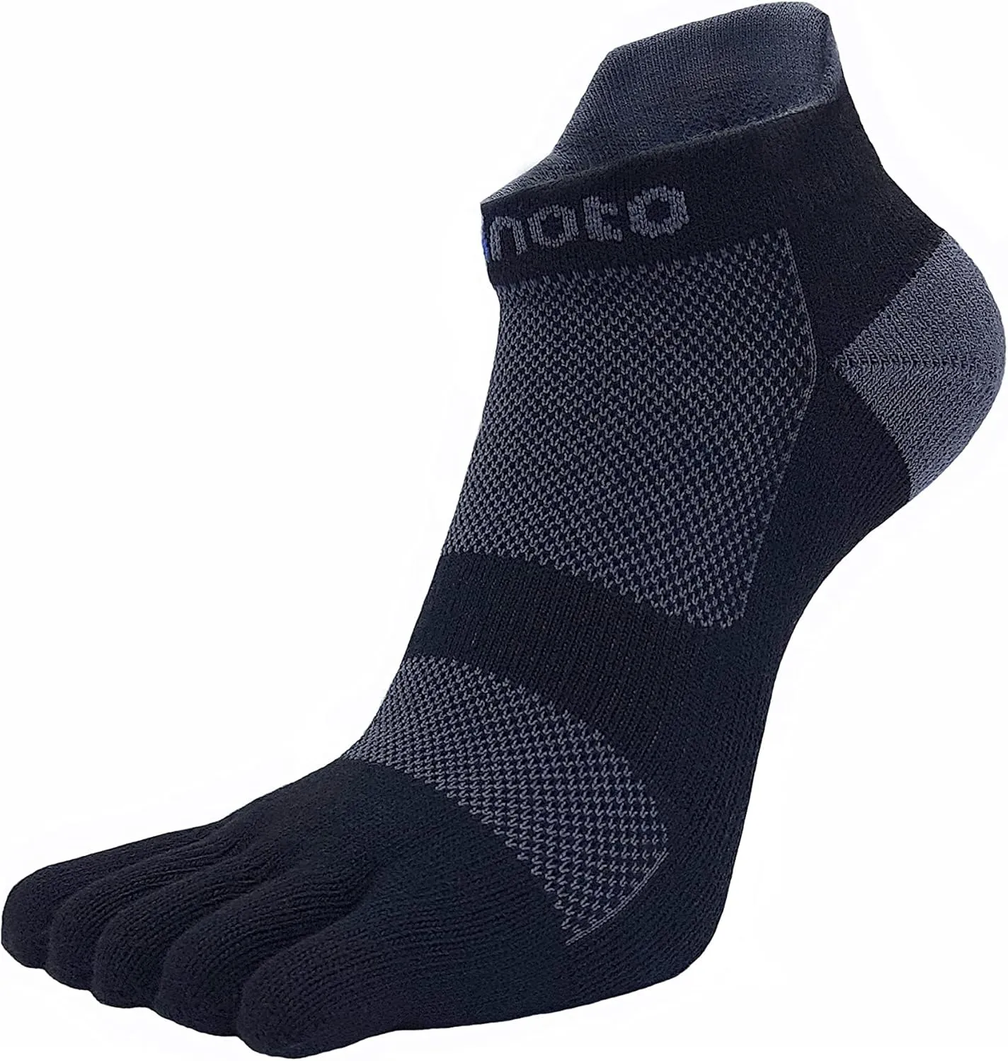 Coolmax No-Show Midweight Toe Socks for Running and Hiking with Cushion and Mesh for Men and Women