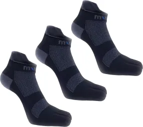 Coolmax No-Show Midweight Toe Socks for Running and Hiking with Cushion and Mesh for Men and Women