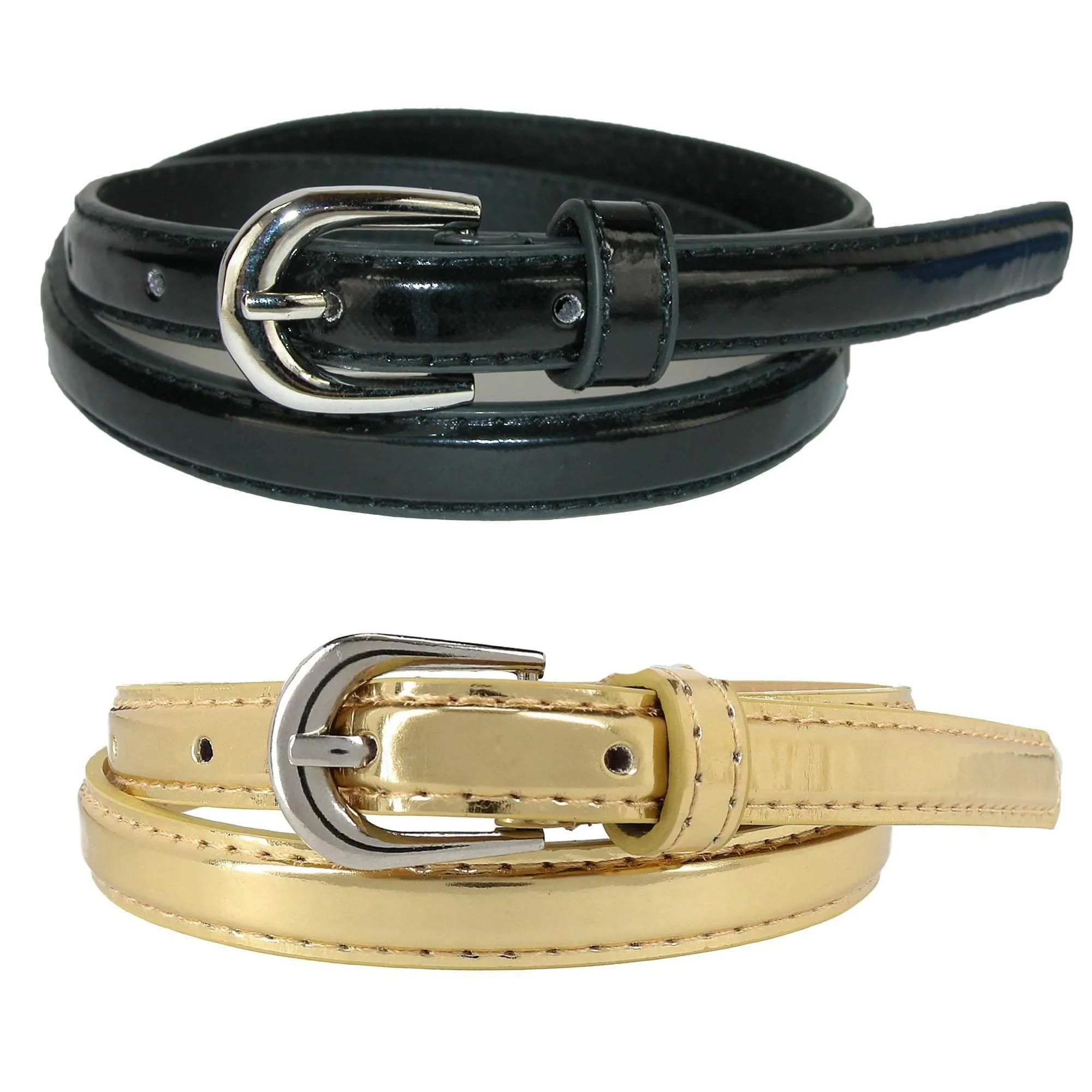 CTM® Kid's Skinny Dress Belt (Pack of 2 Colors)