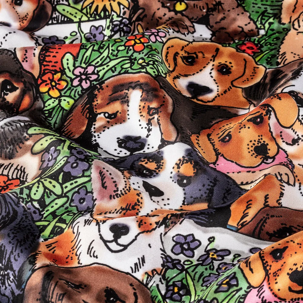 Dogs Leave Pawprints Silk Scarf