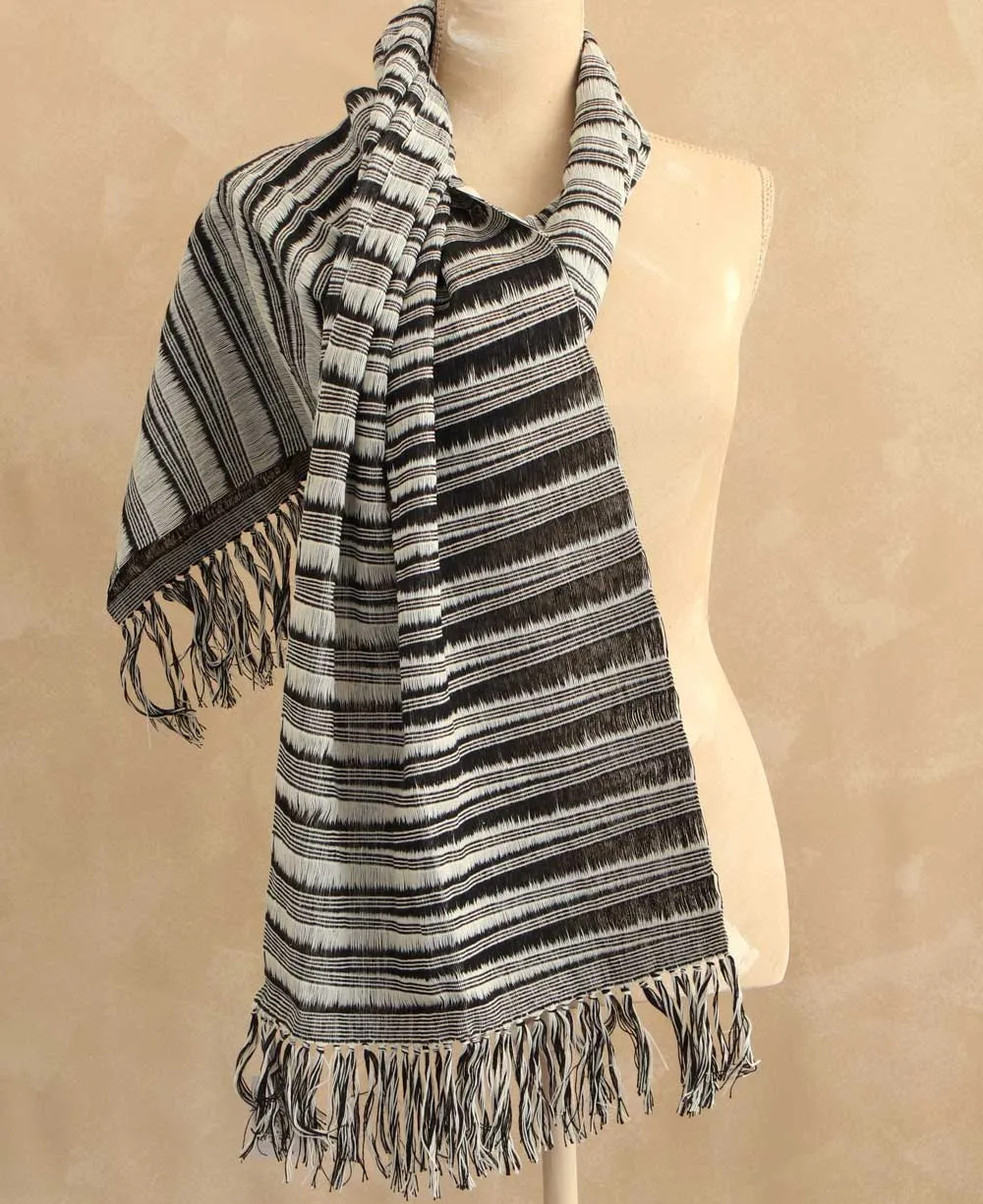 Fair Trade Woven Scarf in Black