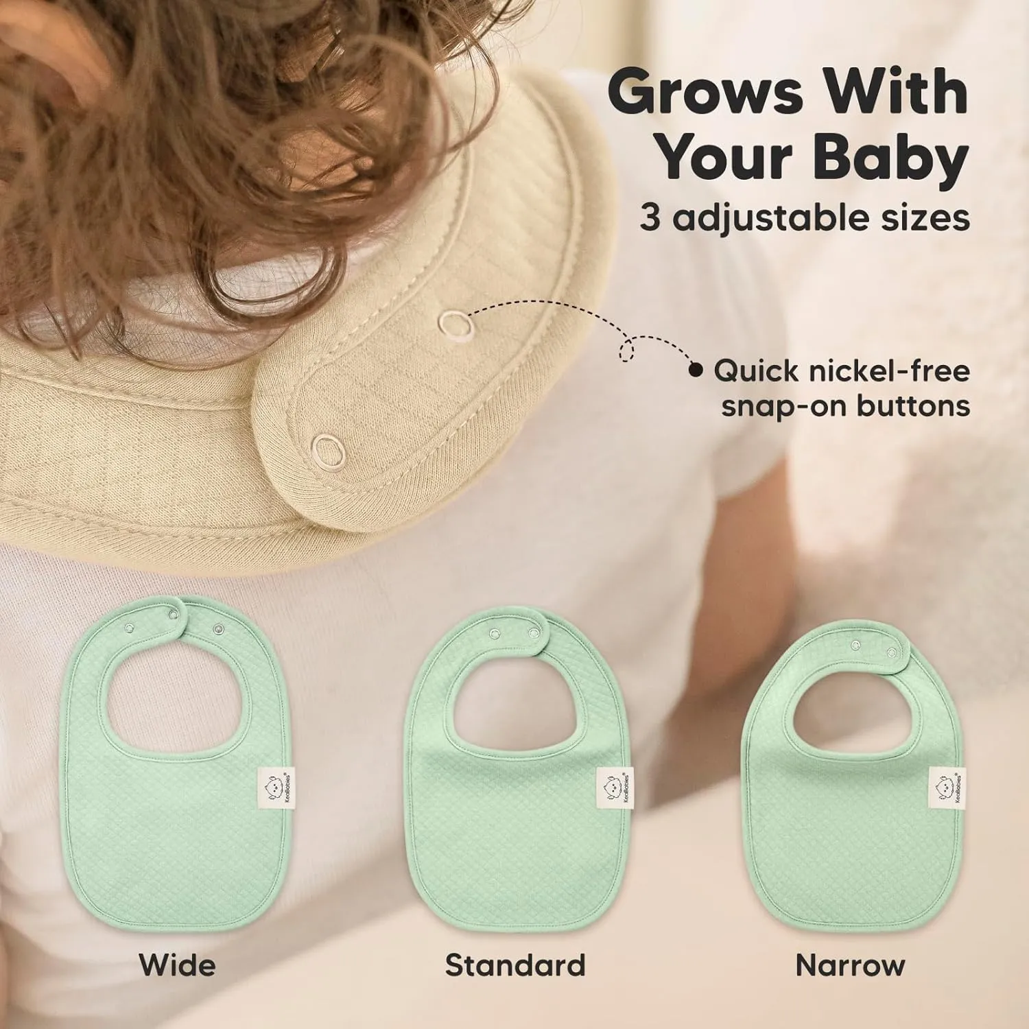 KeaBabies 8-Pack Organic Baby Bibs for Girls, Boys - Quilted Cotton Cloth Baby Drool Bibs for Drooling and Teething Toddler, Newborn, Infant, Soft & Super Absorbent (Dawn)