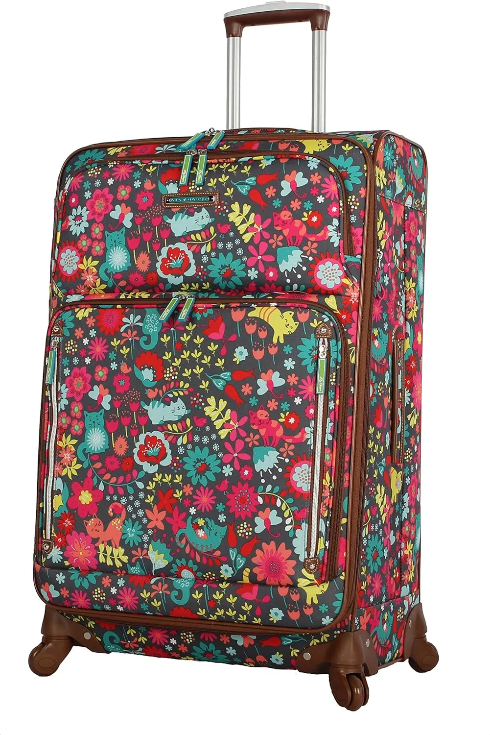 Lily Bloom Luggage Set 4 Piece Suitcase Collection With Spinner Wheels For Woman (Playful Garden)