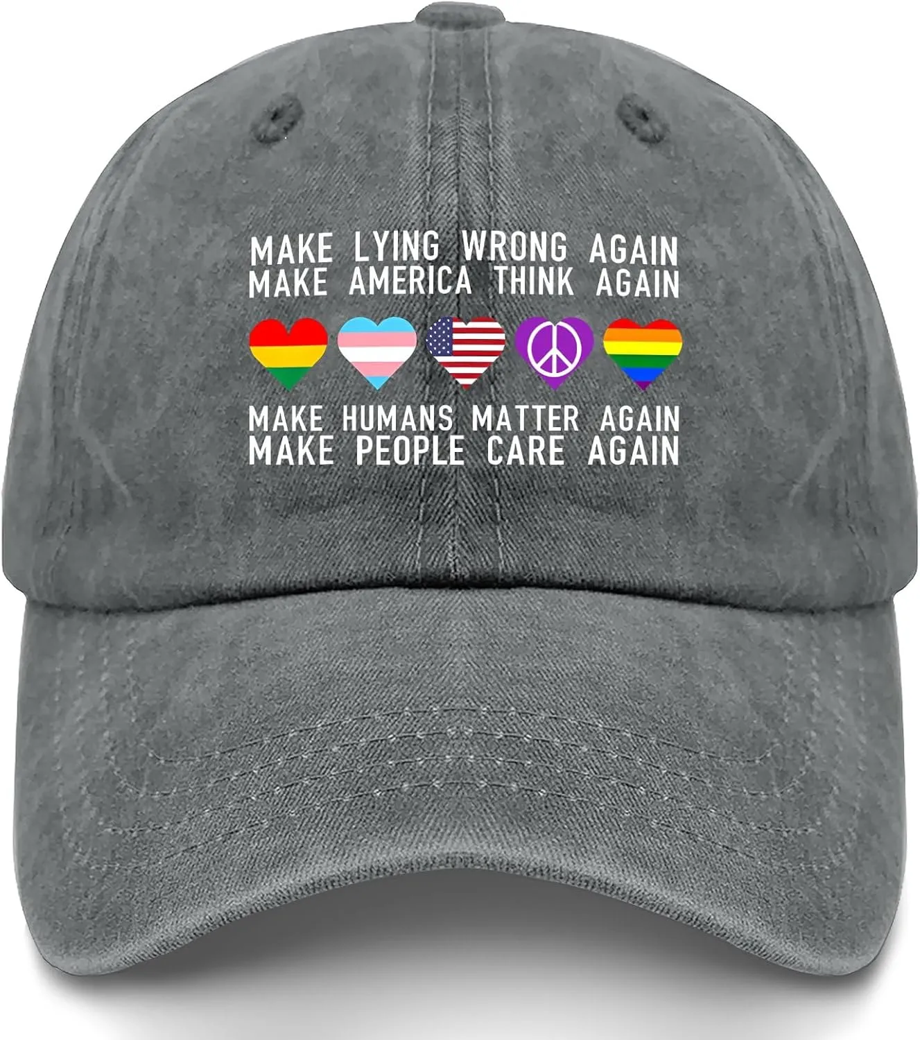 Make Lying Wrong Again Make America Think Again Make Human Matter Again Make People Care Again Mens Hats Hat for Women's