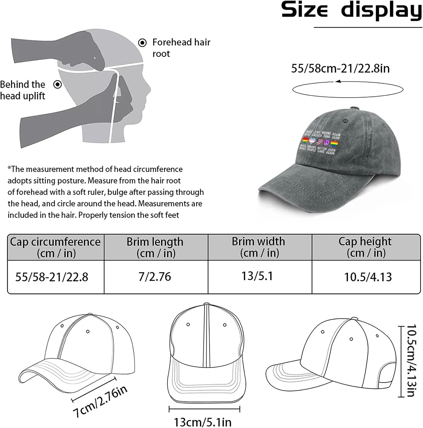Make Lying Wrong Again Make America Think Again Make Human Matter Again Make People Care Again Mens Hats Hat for Women's