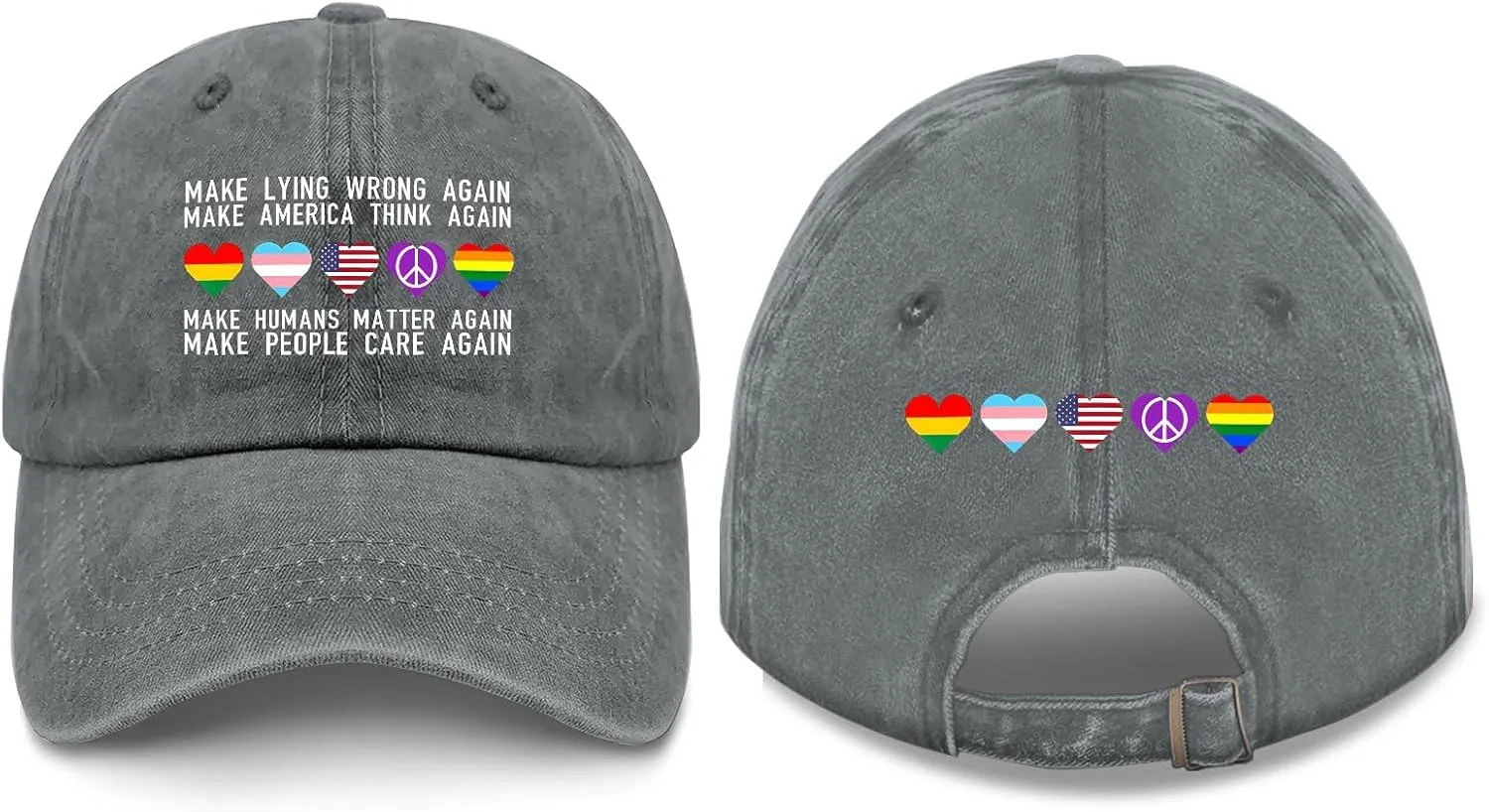 Make Lying Wrong Again Make America Think Again Make Human Matter Again Make People Care Again Mens Hats Hat for Women's