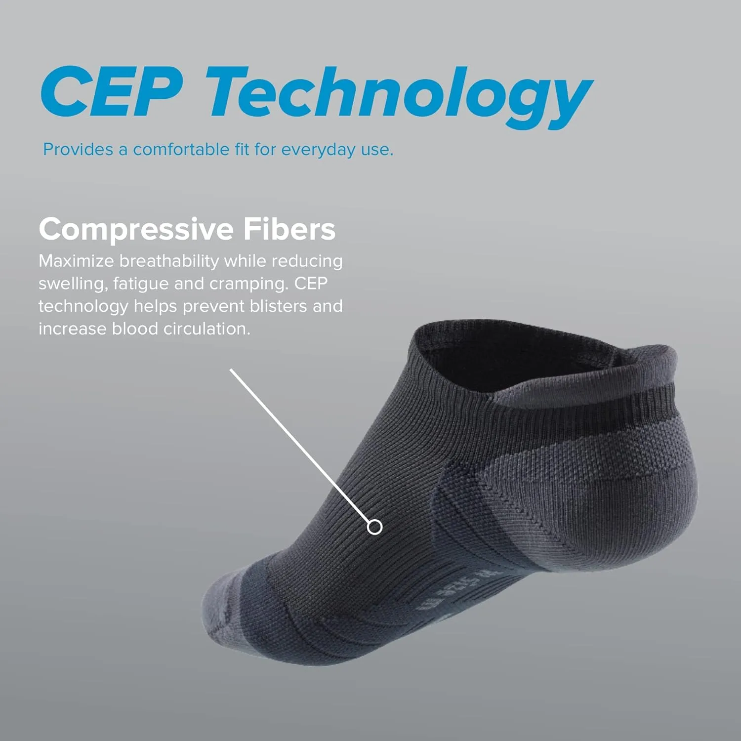 R-Gear CEP Compression Running Socks For Women, No Show, Heel Tab | Breathable, Maintain Blood Circulation | 3 Pack