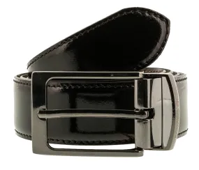 Romeo Gigli C956/3R MORO.NERO Brown/Black Leather Adjustable Mens Belt