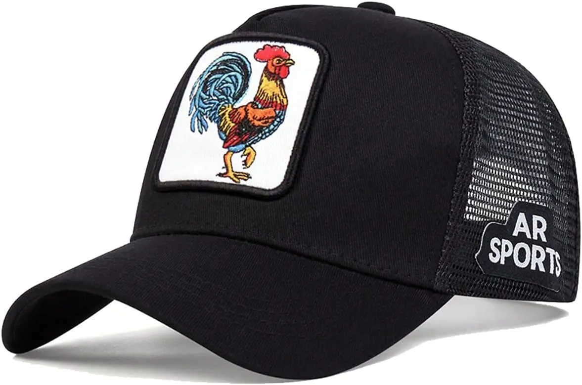 Rooster Baseball Cap Embroidery Adjustable Hat Cool Vent Quick Dry Mesh Baseball Cap Adjustable Caps for Men Women