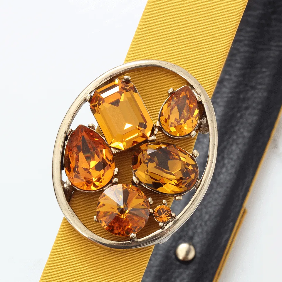 Skinny Faille Jewel Belt