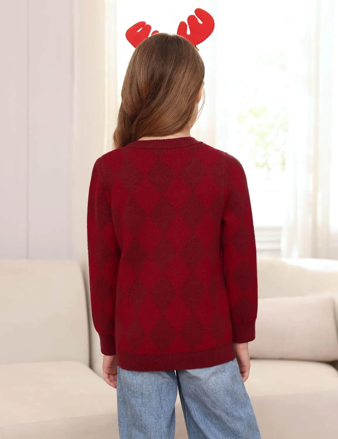 Totatuit Matching Christmas Family Sweater Ugly Xmas Reindeer Knit Pullover Sweaters Top