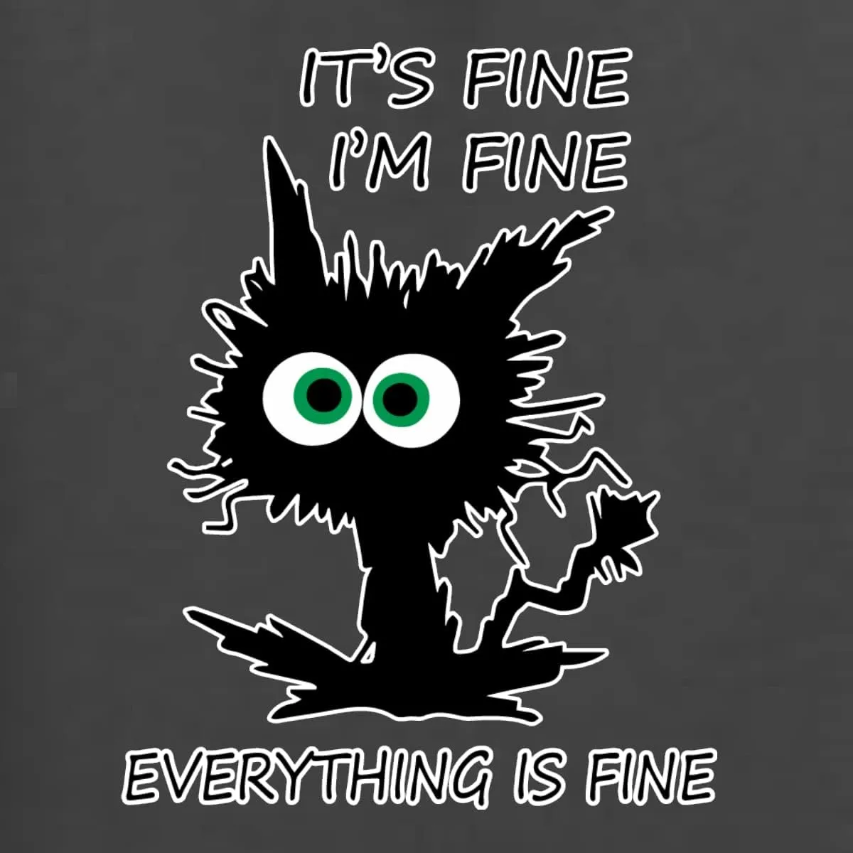 Wild Bobby Cat Joke It's Fine I'm Fine Everything is Fine Cat Lover Unisex Graphic Hoodie Sweatshirt