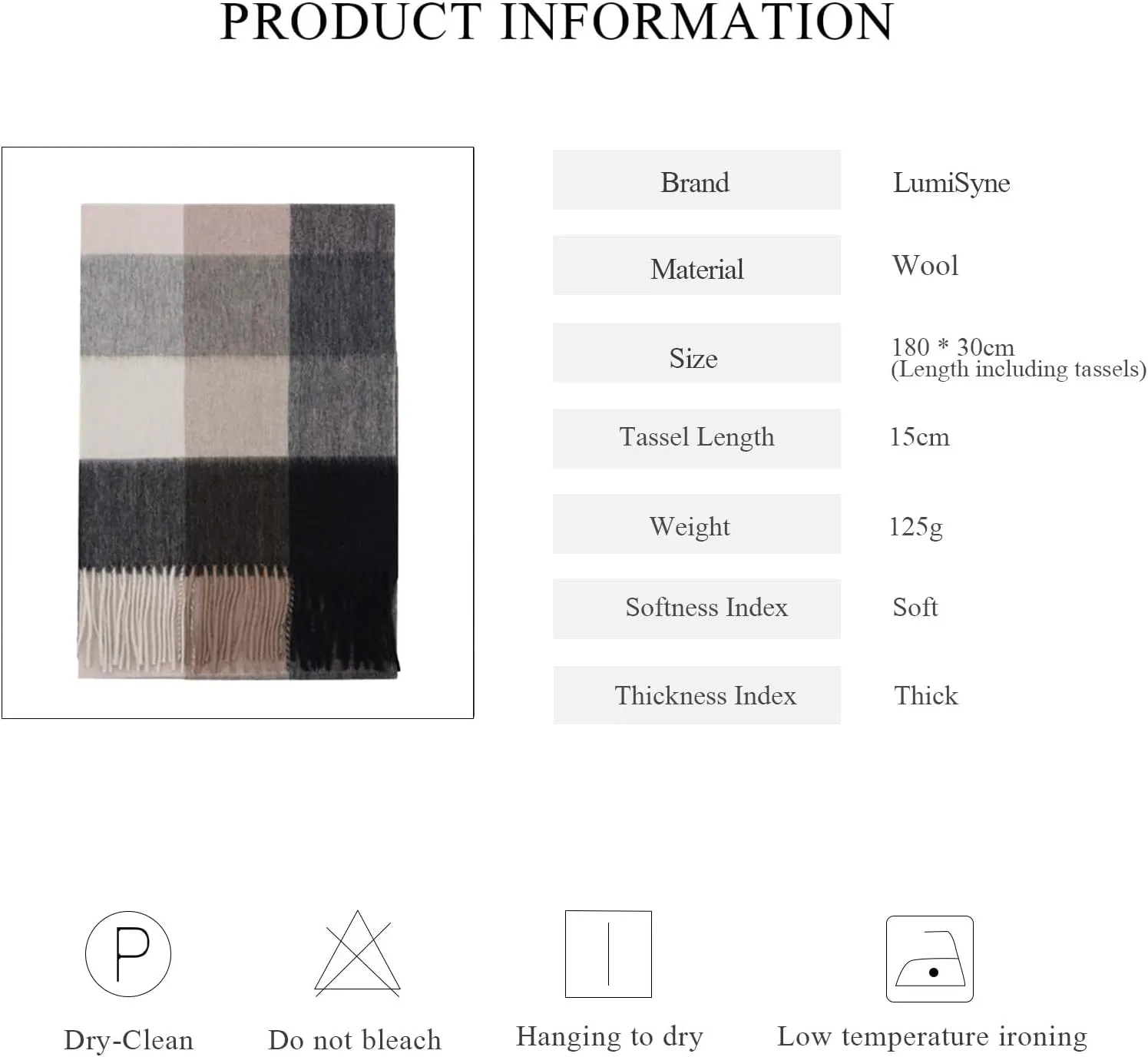 Winter Tartan Scarf Women Men Wool Scarf With Tassel Classic Checked Plaid Cashmere Scarves Warm Pashmina Shawl Wrap