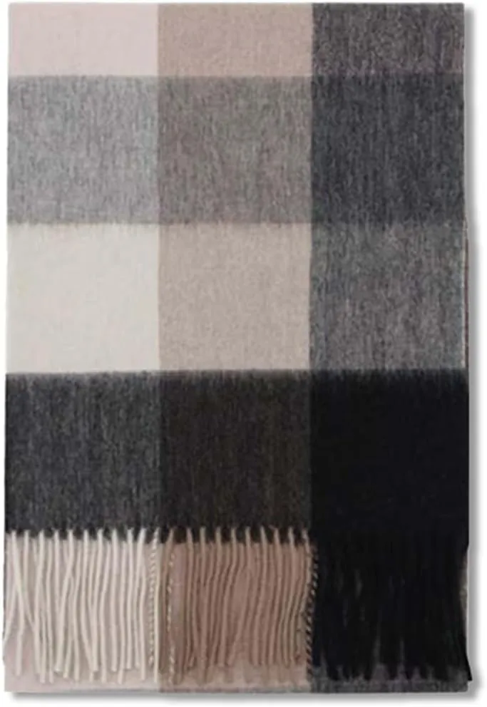 Winter Tartan Scarf Women Men Wool Scarf With Tassel Classic Checked Plaid Cashmere Scarves Warm Pashmina Shawl Wrap