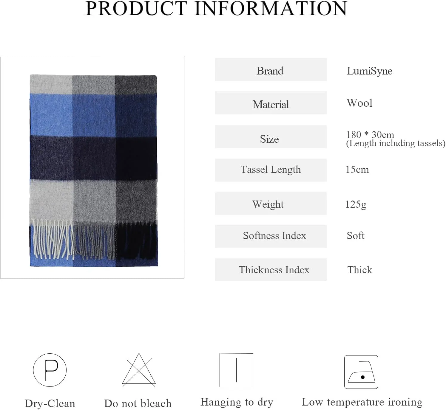 Winter Tartan Scarf Women Men Wool Scarf With Tassel Classic Checked Plaid Cashmere Scarves Warm Pashmina Shawl Wrap