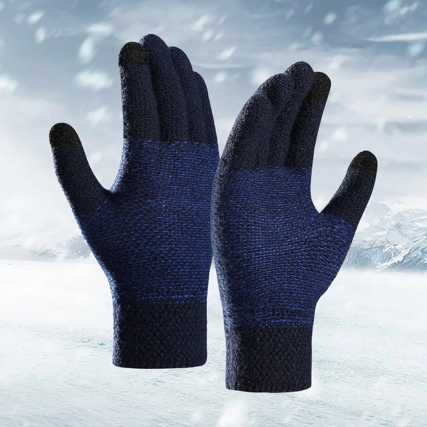 Winter Thermal Warm Knit Glove for Men Women Touchscreen Cold Weather Gloves for Running Driving Hiking