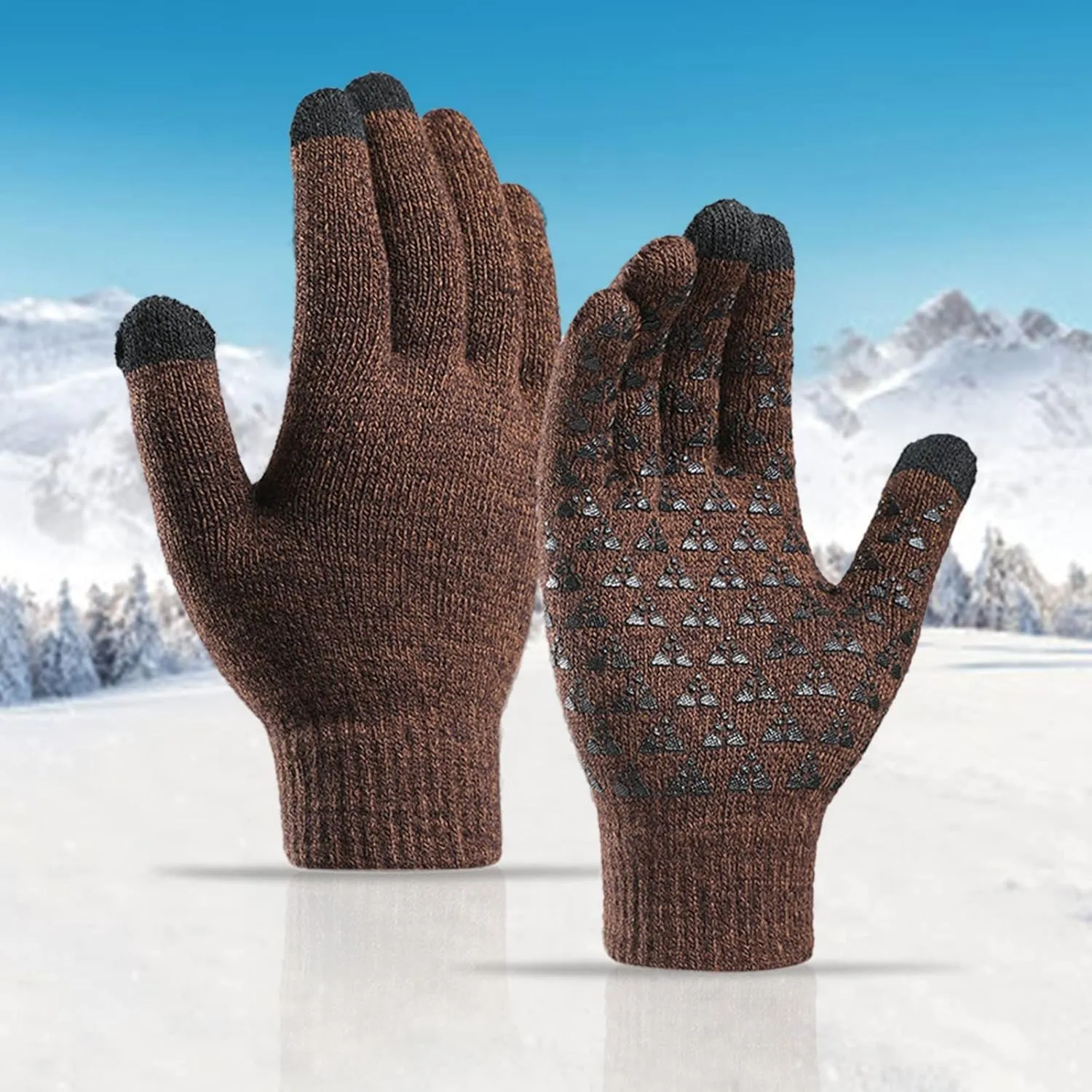 Winter Touchscreen Gloves for Men Women Warm Anti-Slip Touchscreen Lined Knit Glove s Valentine's Day