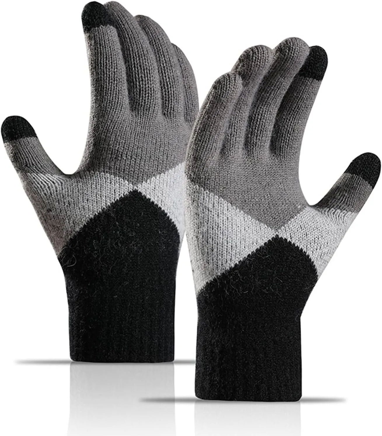 Women's Winter Touchscreen Gloves Warm Knit Gloves, Elastic Cuff Winter Texting Gloves Christmas Halloween
