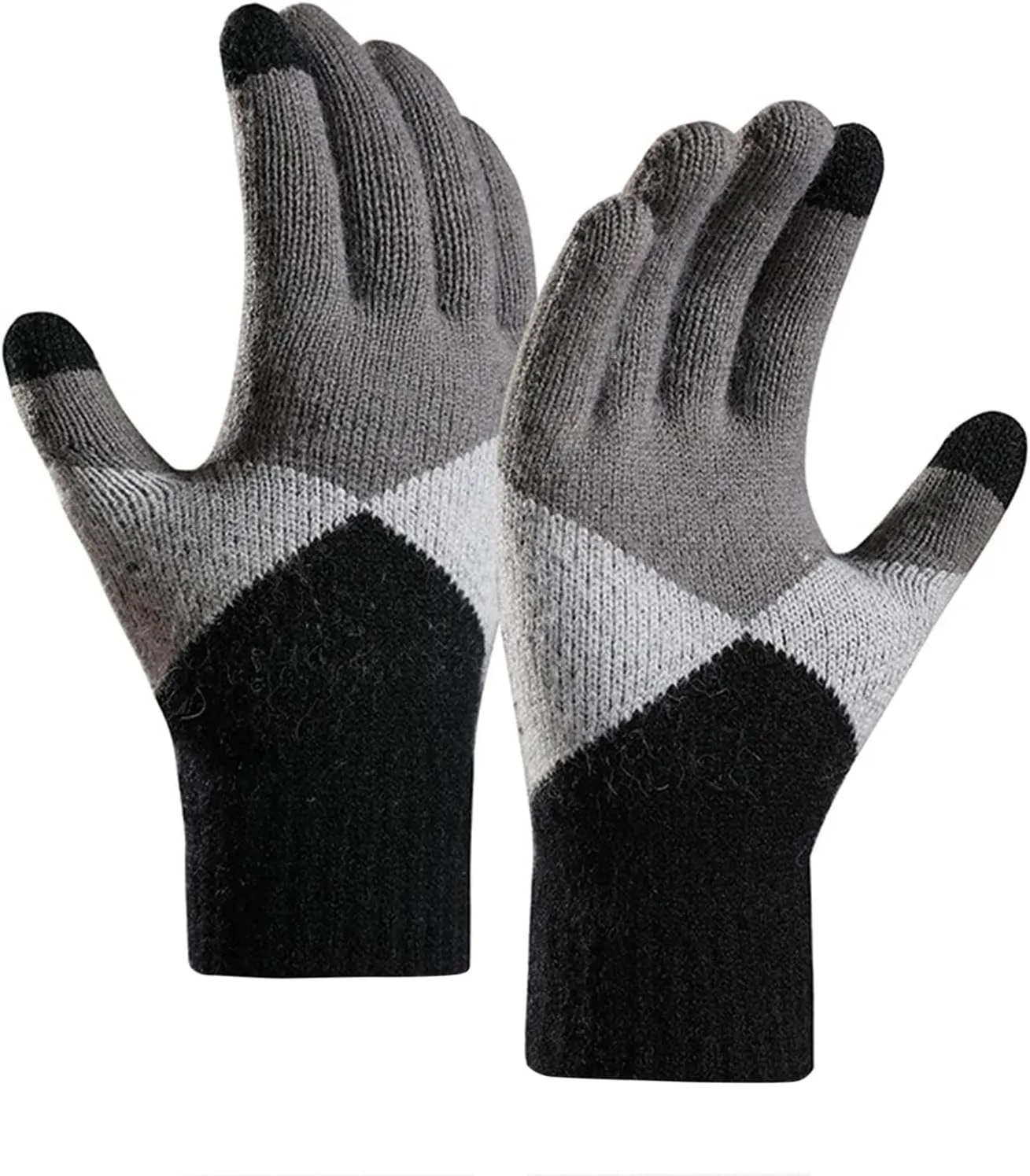 Women's Winter Touchscreen Gloves Warm Knit Gloves, Elastic Cuff Winter Texting Gloves Christmas Halloween